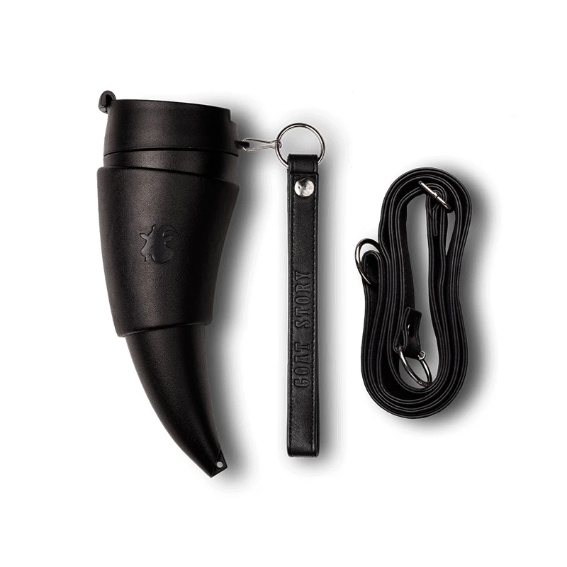 Goat Mug Echtes Leder Schwarz 350 Ml 2 Goat Mug Echtes Leder Schwarz 350 Ml – Bild 2