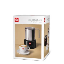 Illy Milchaufschäumer Schwarz -Kaffeeserie Geschäft 105711 105711 illy milchaufschauumer edelstahl schwarz bildmitkarton